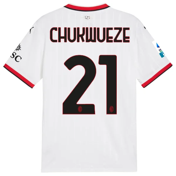 Men's Breathable Polyester Running Jerseys in Bright Neon Colors for High - Visibility WorkoutsPuma AC Milan Samuel Chukwueze Away Jersey w/ Serie A Patch 24/25 (Puma White) Men's Breathable Polyester Running Jerseys in Bright Neon Colors for High - Visibility WorkoutsPuma AC Milan Samuel Chukwueze Away Jersey w/ Serie A Patch 24/25 (Puma White)