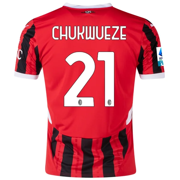 Men's Custom - Printed Baseball Jerseys with Player Names and Numbers for Personalized StylePuma AC Milan Samuel Chukwueze Home Jersey w/ Serie A Patch 24/25 (Puma Red/Puma Black) Men's Custom - Printed Baseball Jerseys with Player Names and Numbers for Personalized StylePuma AC Milan Samuel Chukwueze Home Jersey w/ Serie A Patch 24/25 (Puma Red/Puma Black)