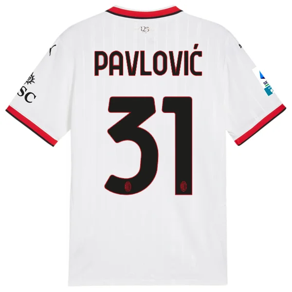 Men's Replica Hockey Jerseys of Star Players for Devoted Ice Hockey SupportersPuma AC Milan Strahinja Pavlović Away Jersey w/ Serie A Patch 24/25 (Puma White) Men's Replica Hockey Jerseys of Star Players for Devoted Ice Hockey SupportersPuma AC Milan Strahinja Pavlović Away Jersey w/ Serie A Patch 24/25 (Puma White)