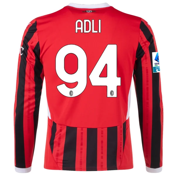 Men's Sustainable Organic Cotton Rugby Jerseys for Eco - Conscious Sports EnthusiastsPuma AC Milan Yacine Adli Home Long Sleeve Jersey w/ Serie A Patch 24/25 (Red/Black) Men's Sustainable Organic Cotton Rugby Jerseys for Eco - Conscious Sports EnthusiastsPuma AC Milan Yacine Adli Home Long Sleeve Jersey w/ Serie A Patch 24/25 (Red/Black)