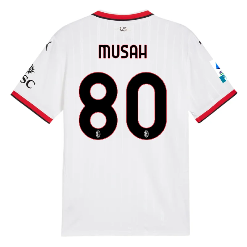 Men's Football Jerseys with Embroidered Club Badges for a Premium and Authentic AppealPuma AC Milan Yunus Musah Away Jersey w/ Serie A Patch 24/25 (Puma White) Men's Football Jerseys with Embroidered Club Badges for a Premium and Authentic AppealPuma AC Milan Yunus Musah Away Jersey w/ Serie A Patch 24/25 (Puma White)