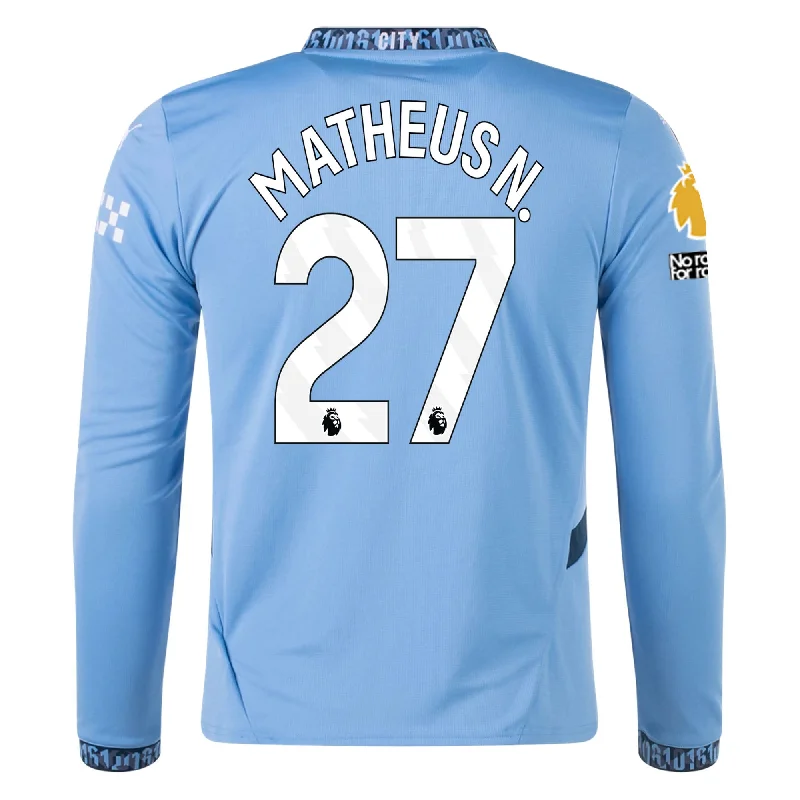 Men's Throwback Tennis Jerseys Inspired by Iconic Matches and PlayersPuma Manchester City Matheus Nunes Home Long Sleeve Jersey w/ EPL + No Room For Racism Patch 24/25 (Team Light/Marine Blue) Men's Throwback Tennis Jerseys Inspired by Iconic Matches and PlayersPuma Manchester City Matheus Nunes Home Long Sleeve Jersey w/ EPL + No Room For Racism Patch 24/25 (Team Light/Marine Blue)