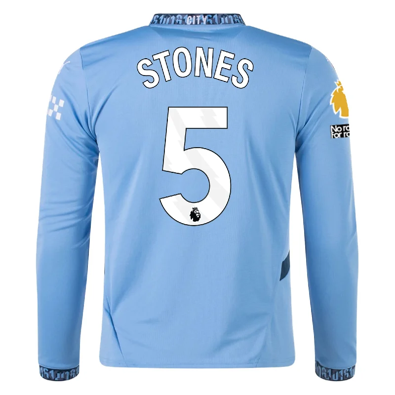 Men's Vintage American Football Jerseys of Legendary Teams for Collectors and FansPuma Manchester City John Stones Home Long Sleeve Jersey w/ EPL + No Room For Racism Patch 24/25 (Team Light/Marine Blue) Men's Vintage American Football Jerseys of Legendary Teams for Collectors and FansPuma Manchester City John Stones Home Long Sleeve Jersey w/ EPL + No Room For Racism Patch 24/25 (Team Light/Marine Blue)