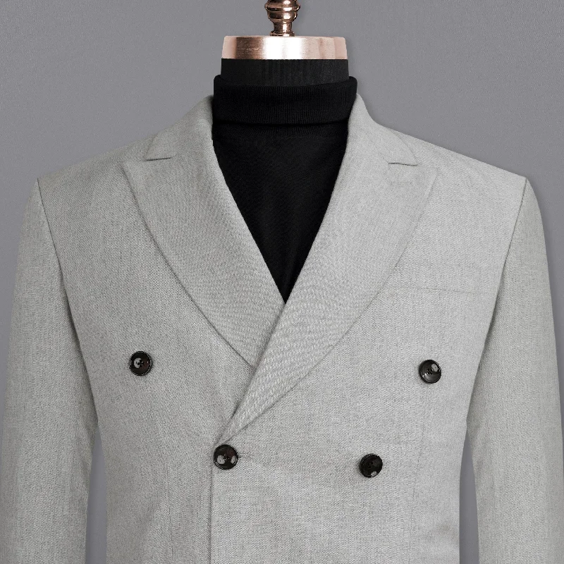 Slim Fit Men's Navy Blue Wool Blazer for a Classic and Professional LookPumice Grey Double-Breasted Wool Rich Blazer Slim Fit Men's Navy Blue Wool Blazer for a Classic and Professional LookPumice Grey Double-Breasted Wool Rich Blazer