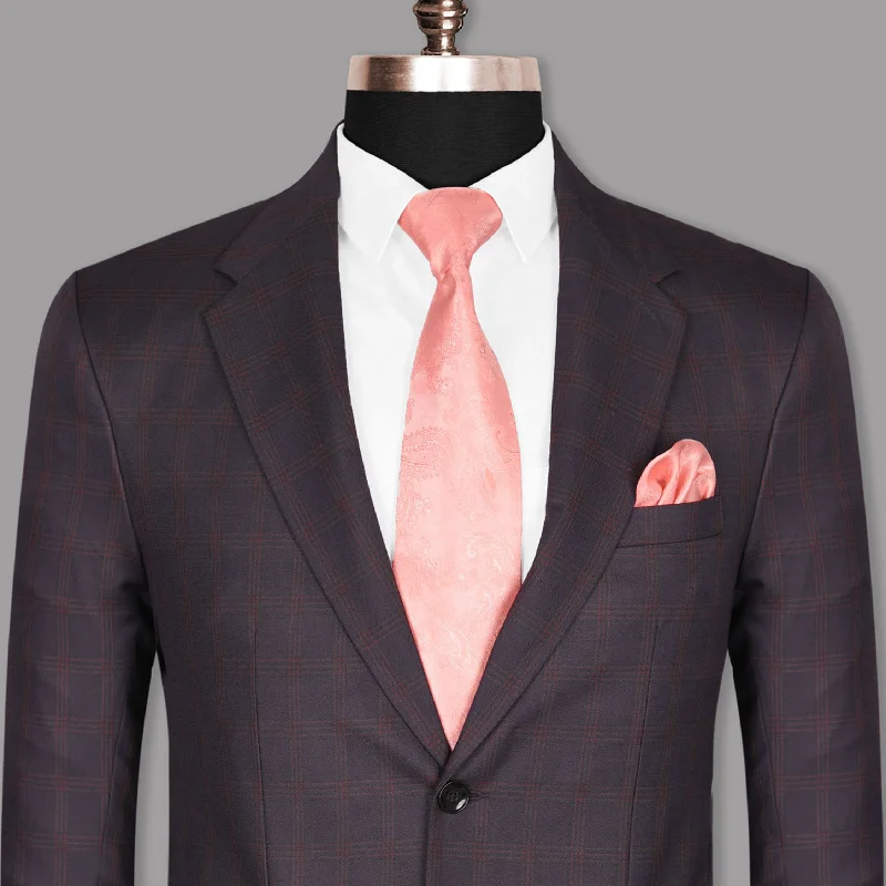 Men's Lightweight Linen - Blend Blazer in Beige for a Casual and Comfortable Summer EnsemblePurple with Red Windowpane Premium Wool Blazer Men's Lightweight Linen - Blend Blazer in Beige for a Casual and Comfortable Summer EnsemblePurple with Red Windowpane Premium Wool Blazer