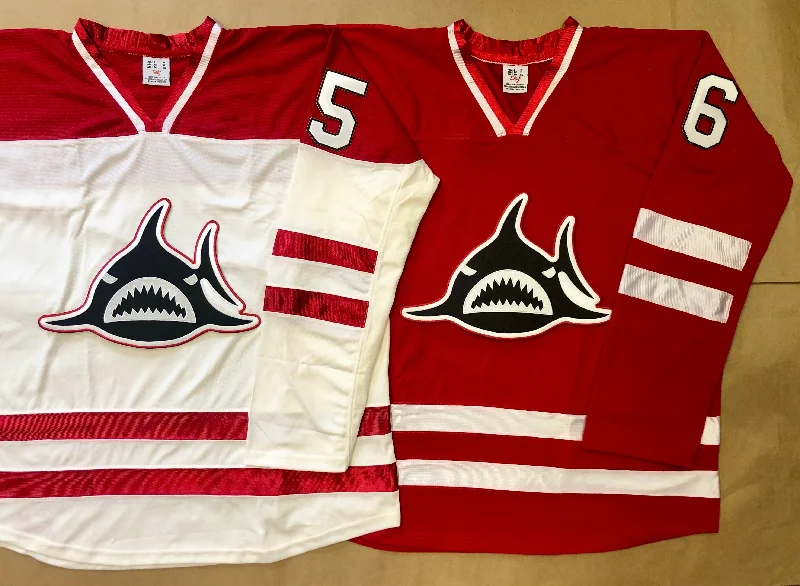 Men's NBA Authentic Team Jerseys in Official Team Colors for True Basketball FansRed and White Hockey Jerseys with a Shark Twill Logo Men's NBA Authentic Team Jerseys in Official Team Colors for True Basketball FansRed and White Hockey Jerseys with a Shark Twill Logo