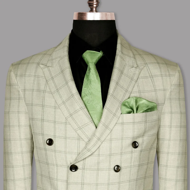 Men's Tweed Blazer in Brown with Leather Elbow Patches for a Classic and Academic StyleSand Dollar Windowpane Wool Blend Double Breasted Blazer Men's Tweed Blazer in Brown with Leather Elbow Patches for a Classic and Academic StyleSand Dollar Windowpane Wool Blend Double Breasted Blazer