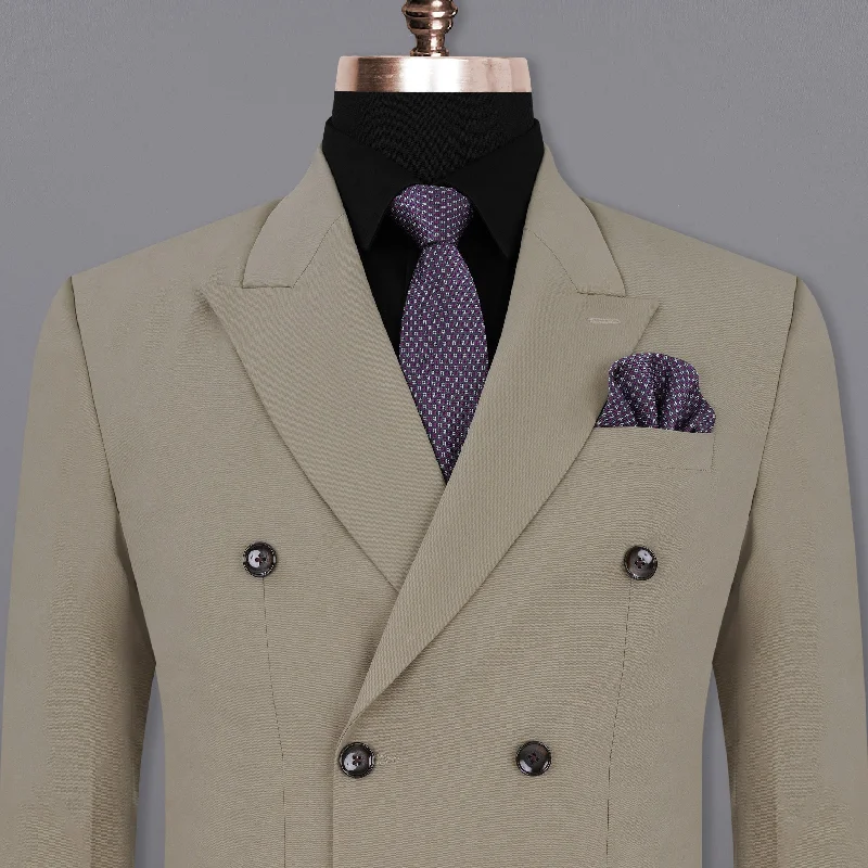 Men's Metallic - Trimmed Blazer in Silver for a Glamorous and Eye - Catching Party AttireSandrift Brown Double Breasted Blazer