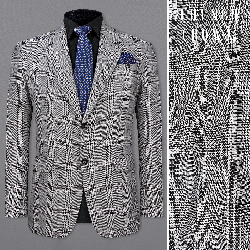 Plus Size Men's Paisley Print Silk Blazer in Royal Blue for a Statement - Making Party OutfitStorm Dust Gray Plaid Single Breasted Blazer Plus Size Men's Paisley Print Silk Blazer in Royal Blue for a Statement - Making Party OutfitStorm Dust Gray Plaid Single Breasted Blazer