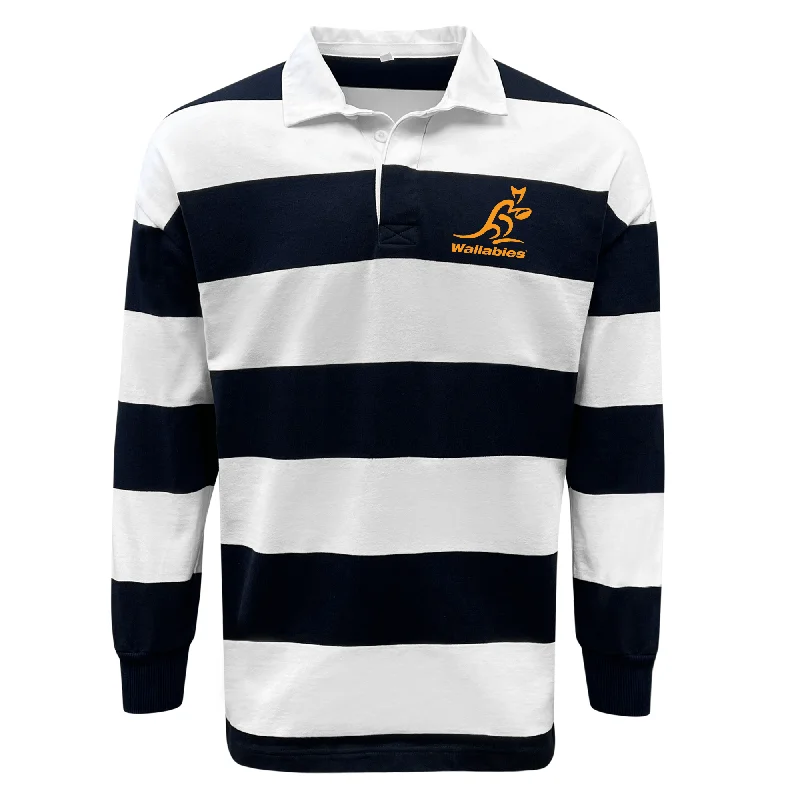 Men's Sustainable Organic Cotton Rugby Jerseys for Eco - Conscious Sports EnthusiastsWallabies Hooped Classic Jersey Men's Sustainable Organic Cotton Rugby Jerseys for Eco - Conscious Sports EnthusiastsWallabies Hooped Classic Jersey