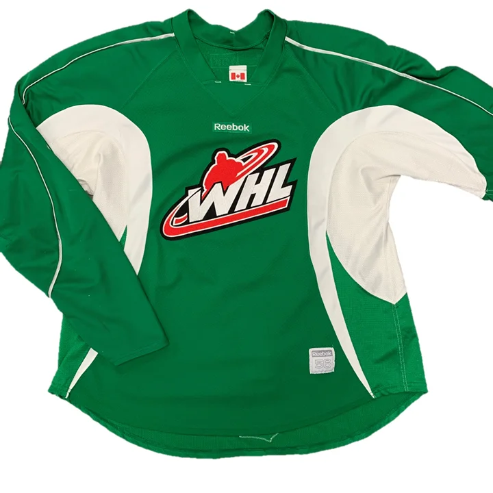 Men's Replica Hockey Jerseys of Star Players for Devoted Ice Hockey SupportersWHL - Used Reebok Practice Jersey (Green) Men's Replica Hockey Jerseys of Star Players for Devoted Ice Hockey SupportersWHL - Used Reebok Practice Jersey (Green)