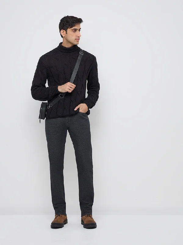 Plus Size Men's Bootcut Jeans with a Relaxed Waist for a Classic and Comfortable FitAscot Black Relaxed - Fit Mid - Rise Jeans Plus Size Men's Bootcut Jeans with a Relaxed Waist for a Classic and Comfortable FitAscot Black Relaxed - Fit Mid - Rise Jeans