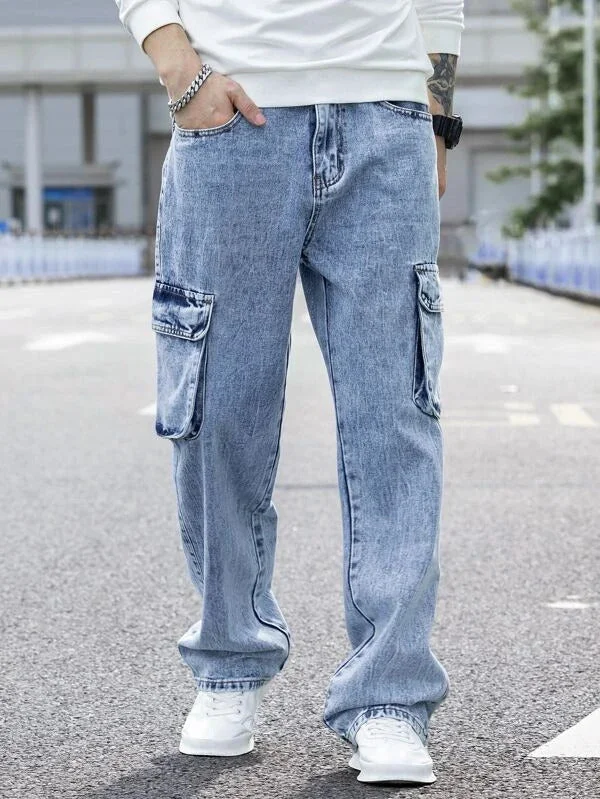 Men's Ripped Skinny Jeans in Acid Wash for an Edgy and Punk - Inspired StyleBlue Stone Wash Baggy Fit Cargo Men Jeans Men's Ripped Skinny Jeans in Acid Wash for an Edgy and Punk - Inspired StyleBlue Stone Wash Baggy Fit Cargo Men Jeans