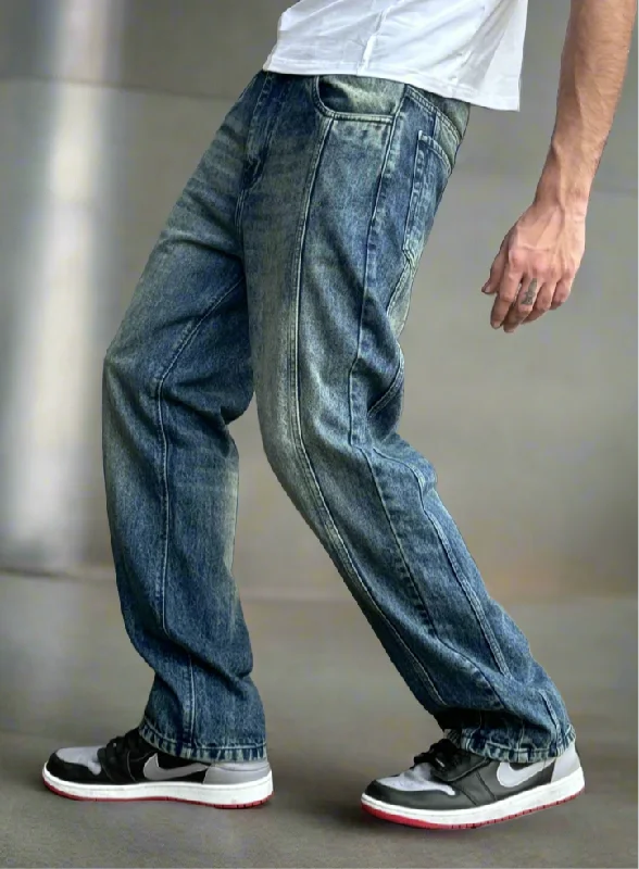 Plus Size Men's Relaxed Fit Jeans with a Tapered Leg for a Laid - Back VibeBlue Tinted Super Baggy Jeans Plus Size Men's Relaxed Fit Jeans with a Tapered Leg for a Laid - Back VibeBlue Tinted Super Baggy Jeans