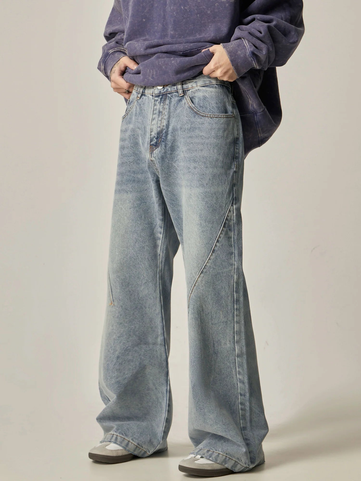 Plus Size Men's Bootcut Jeans with a Relaxed Waist for a Classic and Comfortable FitBlue Wash Clean Flare Fit Jeans Plus Size Men's Bootcut Jeans with a Relaxed Waist for a Classic and Comfortable FitBlue Wash Clean Flare Fit Jeans
