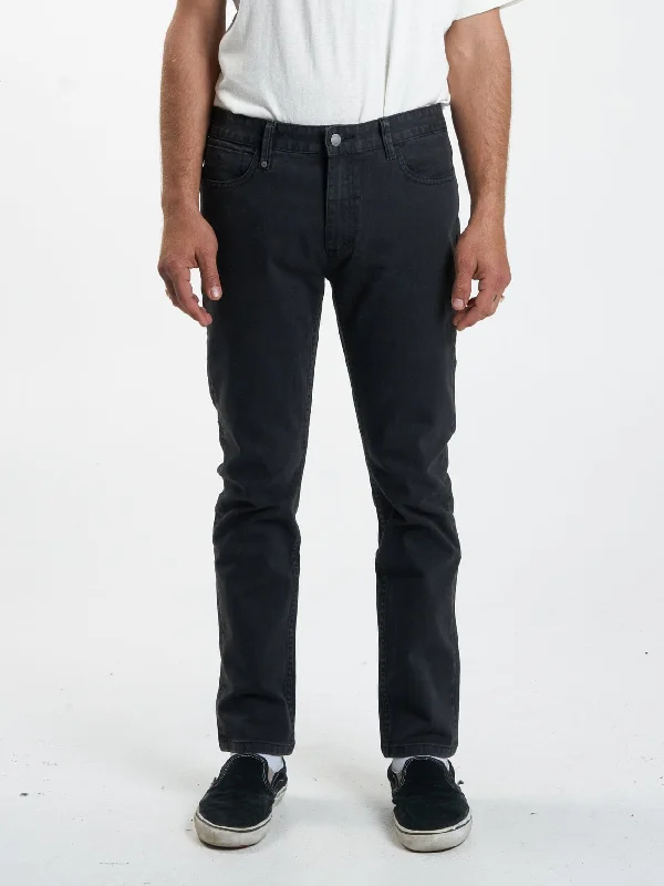 Men's Jeans with a Button - Fly for a Traditional and Classic AestheticBones Denim Jean - Dusk Black Men's Jeans with a Button - Fly for a Traditional and Classic AestheticBones Denim Jean - Dusk Black