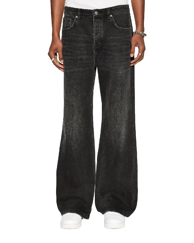 Plus Size Men's Bootcut Jeans with a Belt Loop Upgrade for a Stylish TouchBRONKO EMBLEM BLACK Plus Size Men's Bootcut Jeans with a Belt Loop Upgrade for a Stylish TouchBRONKO EMBLEM BLACK
