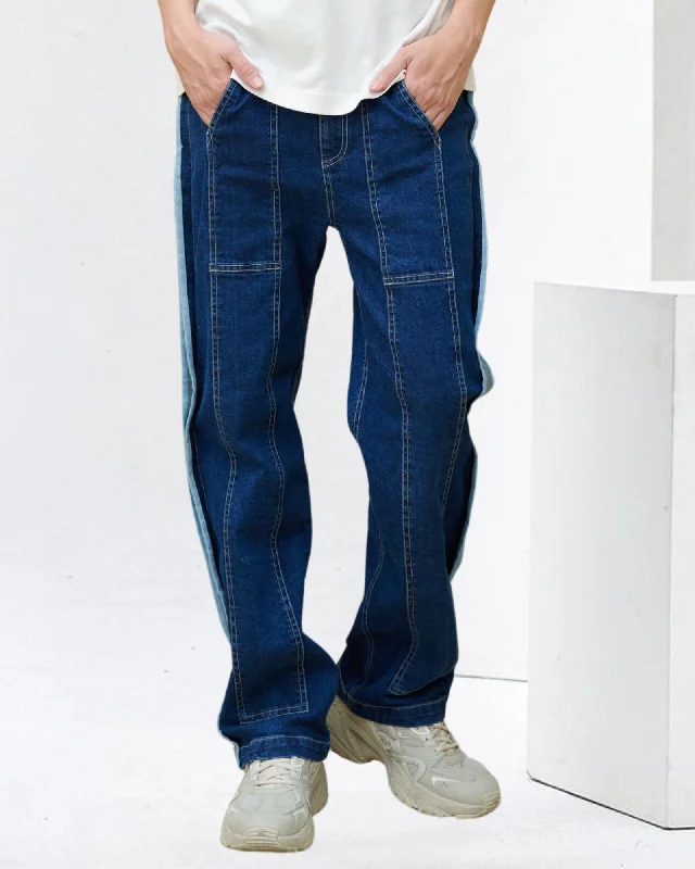 Men's Jeans with a Frayed Hem for a Casual and Effortless StyleChill Out Baggy Blue Wash Jeans Men's Jeans with a Frayed Hem for a Casual and Effortless StyleChill Out Baggy Blue Wash Jeans