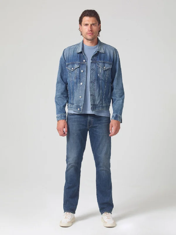 Men's Stretch Jeans with a Moisture - Wicking Lining for Active LifestylesElijah Straight Jean - Sky Fall Men's Stretch Jeans with a Moisture - Wicking Lining for Active LifestylesElijah Straight Jean - Sky Fall