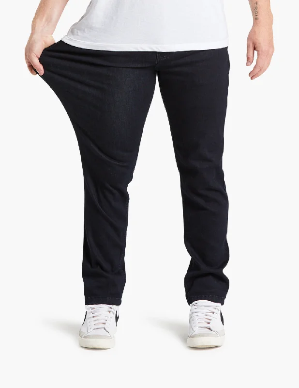 Men's Straight Leg Raw Denim Jeans for a Minimalist and Durable OptionDarkest Blues