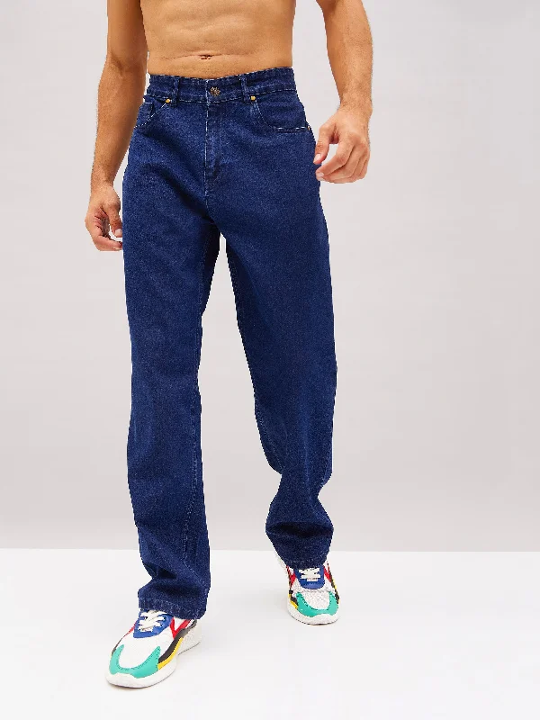Men's Jeans with a Hidden Coin Pocket for Added ConvenienceMen Navy Washed Relax Fit Jeans Men's Jeans with a Hidden Coin Pocket for Added ConvenienceMen Navy Washed Relax Fit Jeans