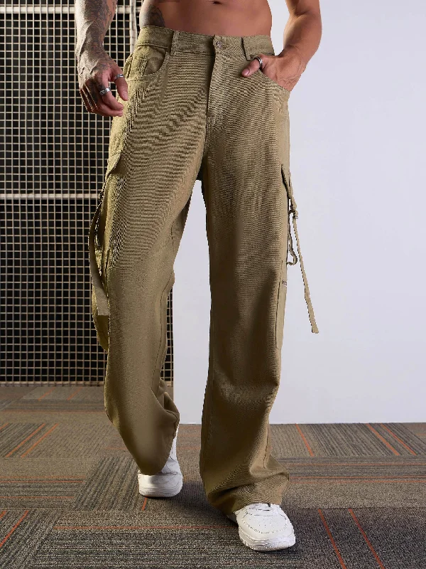 Men's Cargo Jeans with Multiple Pockets for a Practical and Outdoor - Friendly LookMen Olive Side Pocket Baggy Cargo Jeans Men's Cargo Jeans with Multiple Pockets for a Practical and Outdoor - Friendly LookMen Olive Side Pocket Baggy Cargo Jeans