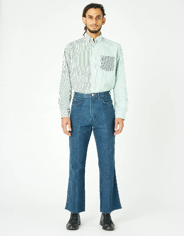 Men's High - Waisted Jeans in a Medium Wash for a Vintage - Style RevivalMen's Flare Jean Dark Blue Men's High - Waisted Jeans in a Medium Wash for a Vintage - Style RevivalMen's Flare Jean Dark Blue