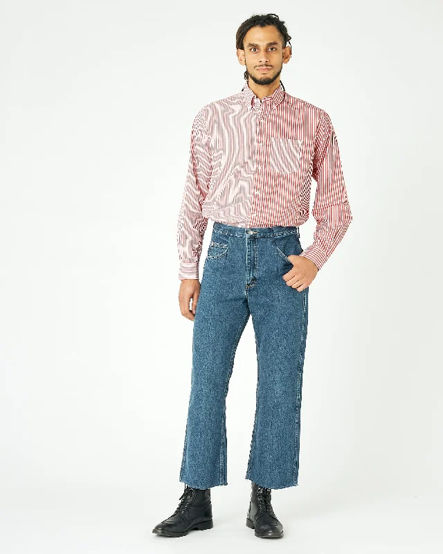 Men's Ripped Skinny Jeans in Acid Wash for an Edgy and Punk - Inspired StyleMen's Flare Jean Mid Blue Men's Ripped Skinny Jeans in Acid Wash for an Edgy and Punk - Inspired StyleMen's Flare Jean Mid Blue