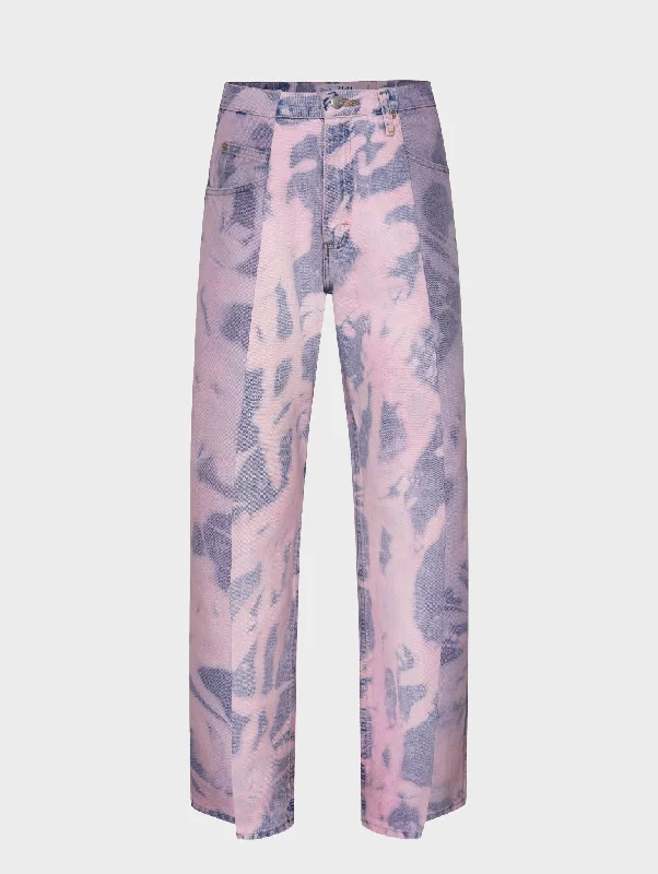 Plus Size Men's Relaxed Fit Jeans with a Faded Wash for a Vintage - Inspired LookMen's Garcon Jean Bleach Pink Plus Size Men's Relaxed Fit Jeans with a Faded Wash for a Vintage - Inspired LookMen's Garcon Jean Bleach Pink