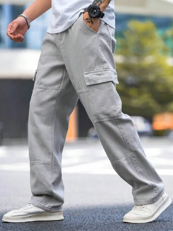 Men's Straight Leg Raw Denim Jeans for a Minimalist and Durable OptionMoonstone Grey Flap Pocket Side Cargo Jeans Men's Straight Leg Raw Denim Jeans for a Minimalist and Durable OptionMoonstone Grey Flap Pocket Side Cargo Jeans