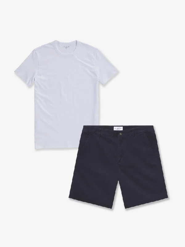 Men's Slim Fit Stretch Jeans in Dark Wash for a Modern and Comfortable LookSet 20: 1 pair of Stretch Shorts + 1 Driggs Tee