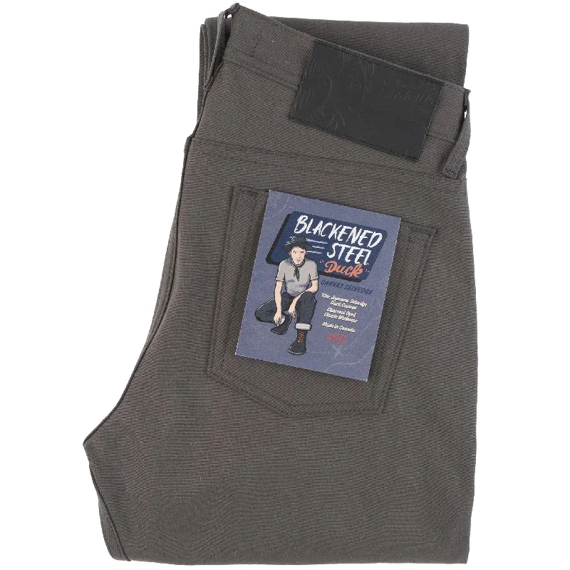 Men's High - Waisted Jeans in a Medium Wash for a Vintage - Style RevivalWeird Guy - Blackened Steel Duck Men's High - Waisted Jeans in a Medium Wash for a Vintage - Style RevivalWeird Guy - Blackened Steel Duck