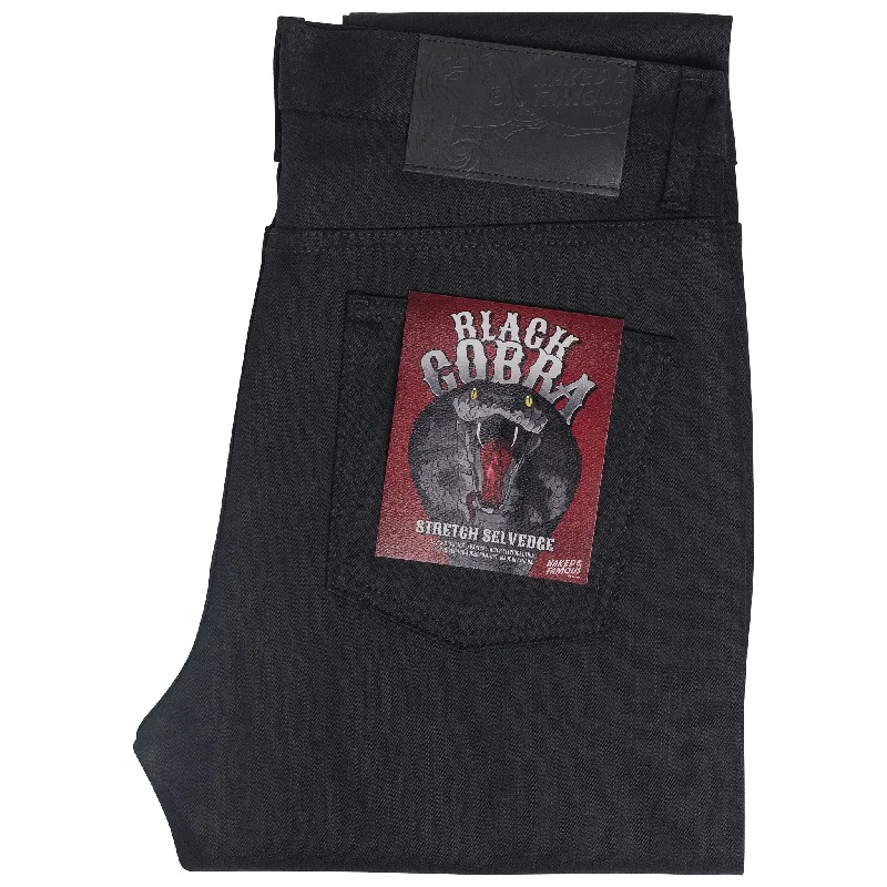 Men's Slim Fit Stretch Jeans in Dark Wash for a Modern and Comfortable LookStacked Guy - Black Cobra Stretch Selvedge Men's Slim Fit Stretch Jeans in Dark Wash for a Modern and Comfortable LookStacked Guy - Black Cobra Stretch Selvedge