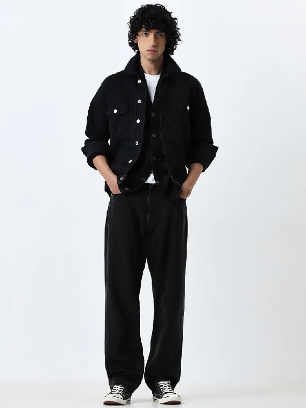 Men's Low - Rise Jeans in a Light Wash for a Casual and Youthful LookNuon Black Relaxed - Fit Mid - Rise Jeans Men's Low - Rise Jeans in a Light Wash for a Casual and Youthful LookNuon Black Relaxed - Fit Mid - Rise Jeans