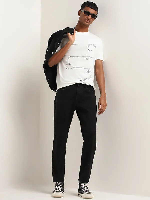 Men's Straight Leg Raw Denim Jeans for a Minimalist and Durable OptionNuon Black Slim Fit Mid Rise Jeans Men's Straight Leg Raw Denim Jeans for a Minimalist and Durable OptionNuon Black Slim Fit Mid Rise Jeans