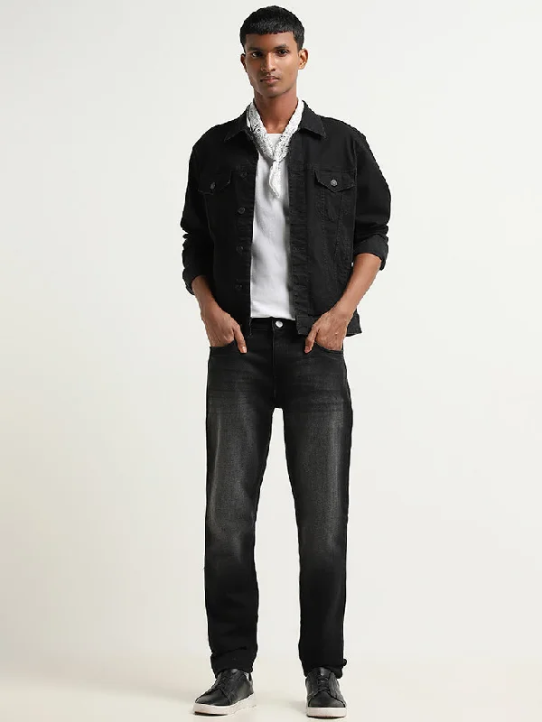 Men's Jeans with a Hidden Coin Pocket for Added ConvenienceNuon Charcoal Faded Mid - Rise Slim - Fit Jeans Men's Jeans with a Hidden Coin Pocket for Added ConvenienceNuon Charcoal Faded Mid - Rise Slim - Fit Jeans