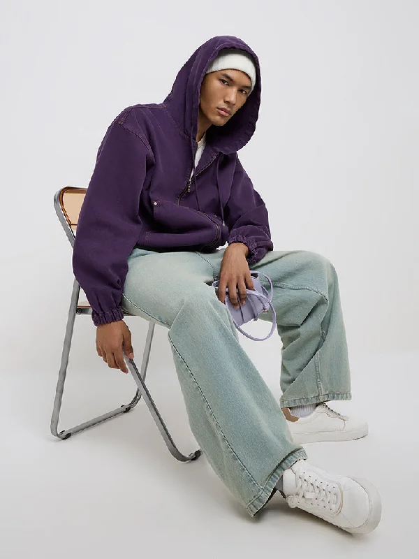Men's Jeans with a Cargo - Inspired Knee Pocket for Extra StorageNuon Light Blue Washed Wide - Leg Mid - Rise Jeans Men's Jeans with a Cargo - Inspired Knee Pocket for Extra StorageNuon Light Blue Washed Wide - Leg Mid - Rise Jeans