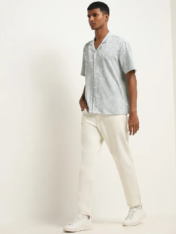 Men's Jeans with an Elastic Waistband for Ultimate ComfortNuon White Slim - Fit Mid - Rise Jeans Men's Jeans with an Elastic Waistband for Ultimate ComfortNuon White Slim - Fit Mid - Rise Jeans