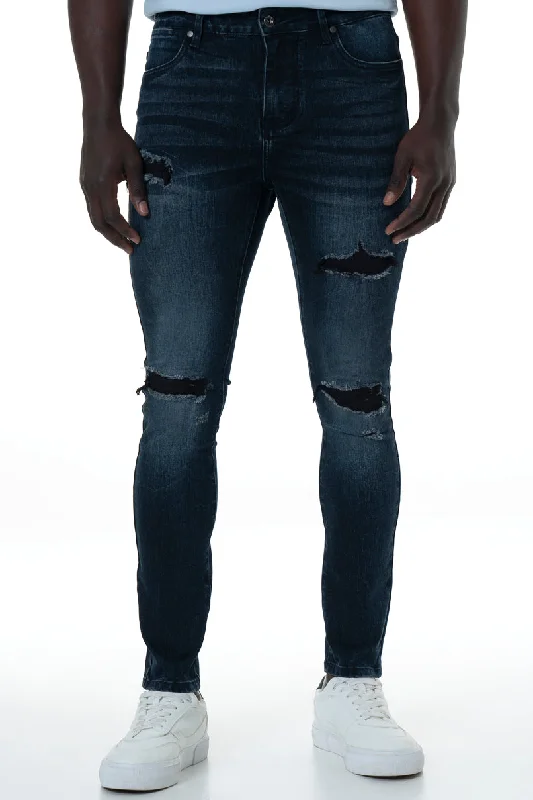Men's Straight Leg Raw Denim Jeans for a Minimalist and Durable OptionRf10 Ripped Super Skinny Jeans _ 156189 _ Dark Wash Men's Straight Leg Raw Denim Jeans for a Minimalist and Durable OptionRf10 Ripped Super Skinny Jeans _ 156189 _ Dark Wash