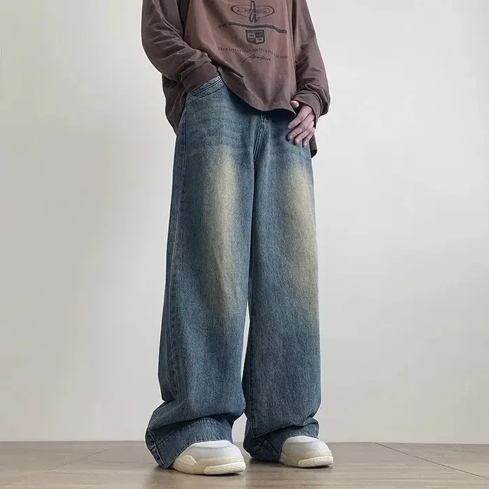 Men's Stretch Jeans with a Moisture - Wicking Lining for Active LifestylesVintage Cool Faded Tinted Baggy Denims Men's Stretch Jeans with a Moisture - Wicking Lining for Active LifestylesVintage Cool Faded Tinted Baggy Denims