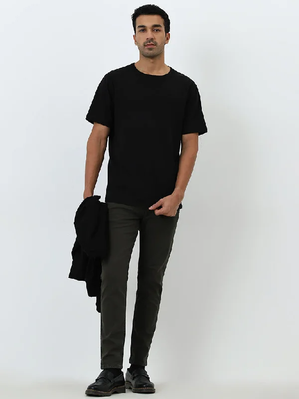 Plus Size Men's Bootcut Jeans with a Relaxed Waist for a Classic and Comfortable FitWES Casuals Dark Olive Slim - Fit Mid - Rise Jeans Plus Size Men's Bootcut Jeans with a Relaxed Waist for a Classic and Comfortable FitWES Casuals Dark Olive Slim - Fit Mid - Rise Jeans