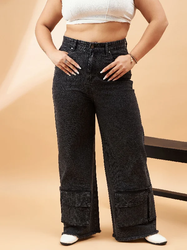 Men's Ripped Skinny Jeans in Acid Wash for an Edgy and Punk - Inspired StyleWomen Black Blast Hem Pockets Straight Jeans Men's Ripped Skinny Jeans in Acid Wash for an Edgy and Punk - Inspired StyleWomen Black Blast Hem Pockets Straight Jeans