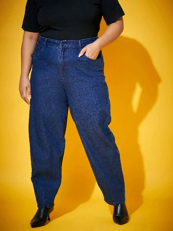 Plus Size Men's Straight Leg Jeans with Reinforced Knees for DurabilityWomen Blue Wash Balloon Fit Jeans Plus Size Men's Straight Leg Jeans with Reinforced Knees for DurabilityWomen Blue Wash Balloon Fit Jeans