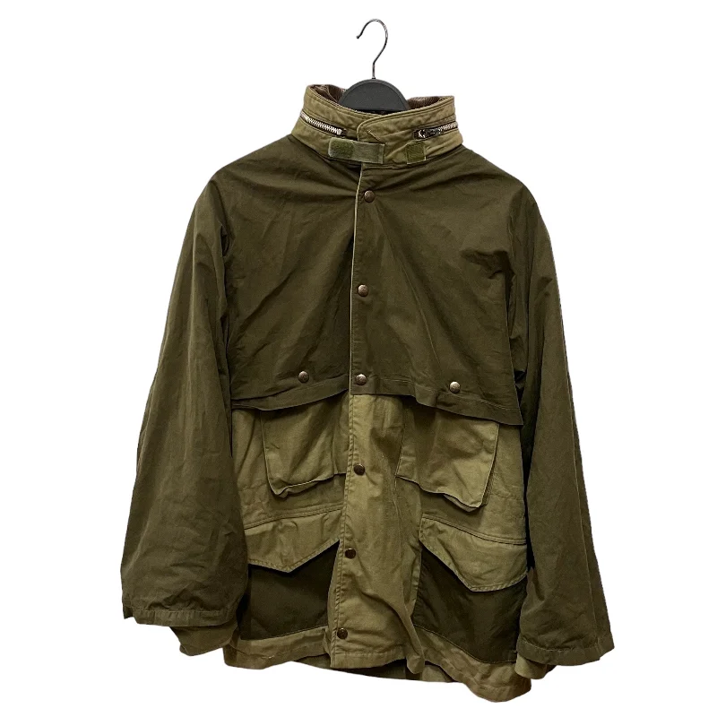 Slim - fit leather men jackets with a distressed finish for a rugged lookRebuild by Needles/Military Jkt/M/Cotton/GRN/ Slim - fit leather men jackets with a distressed finish for a rugged lookRebuild by Needles/Military Jkt/M/Cotton/GRN/