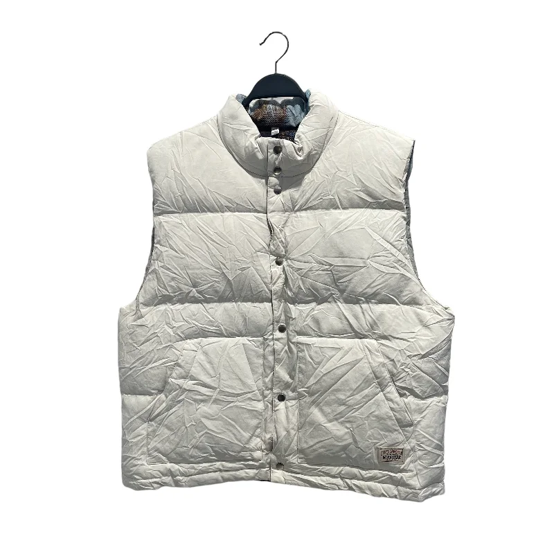 Waterproof men jackets with taped seams for heavy rain protectionSTUSSY/Puffer Vest/XL/Nylon/WHT/REVERSIBLE Waterproof men jackets with taped seams for heavy rain protectionSTUSSY/Puffer Vest/XL/Nylon/WHT/REVERSIBLE