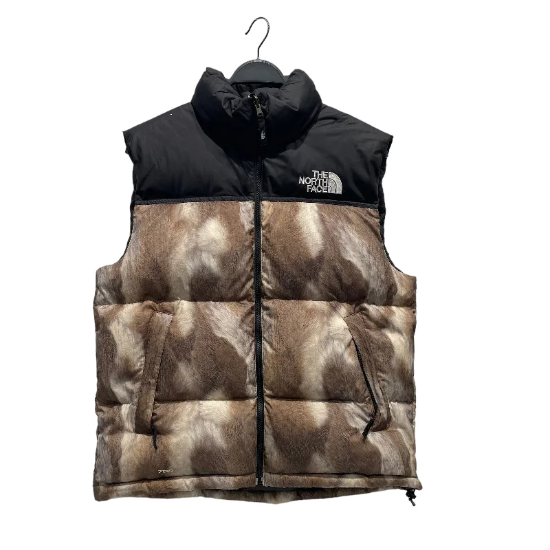 Fleece - lined men jackets for cold - weather commutingSupreme/THE NORTH FACE/Puffer Vest/M/Animal Pattern/Polyester/BEG/ Fur Print nuptse Fleece - lined men jackets for cold - weather commutingSupreme/THE NORTH FACE/Puffer Vest/M/Animal Pattern/Polyester/BEG/ Fur Print nuptse