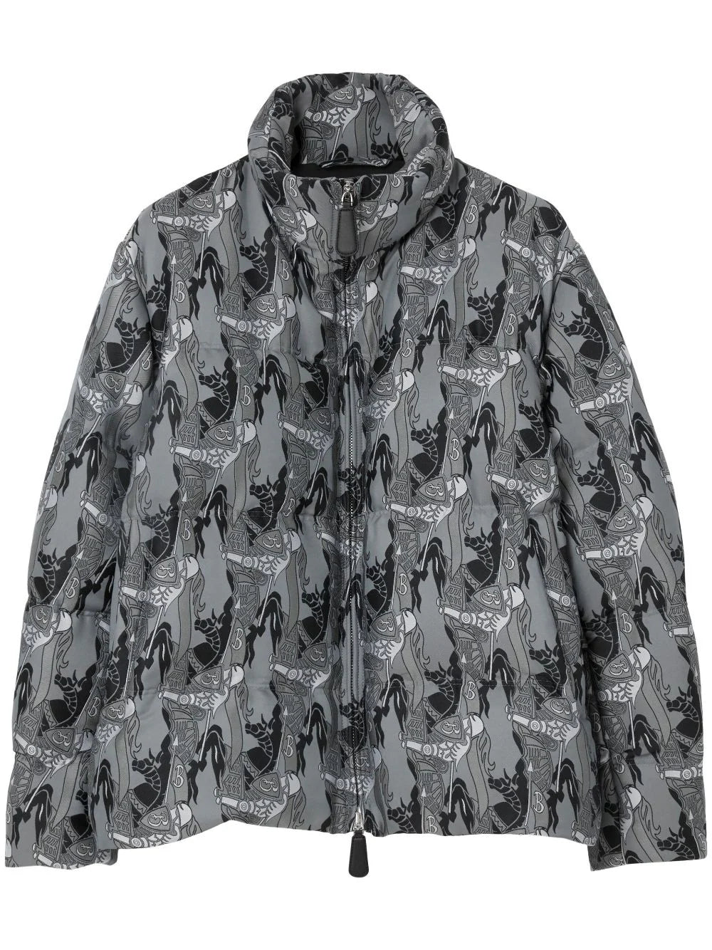 Fleece - lined men jackets for cold - weather commutingAbstract-Print Padded Jacket
