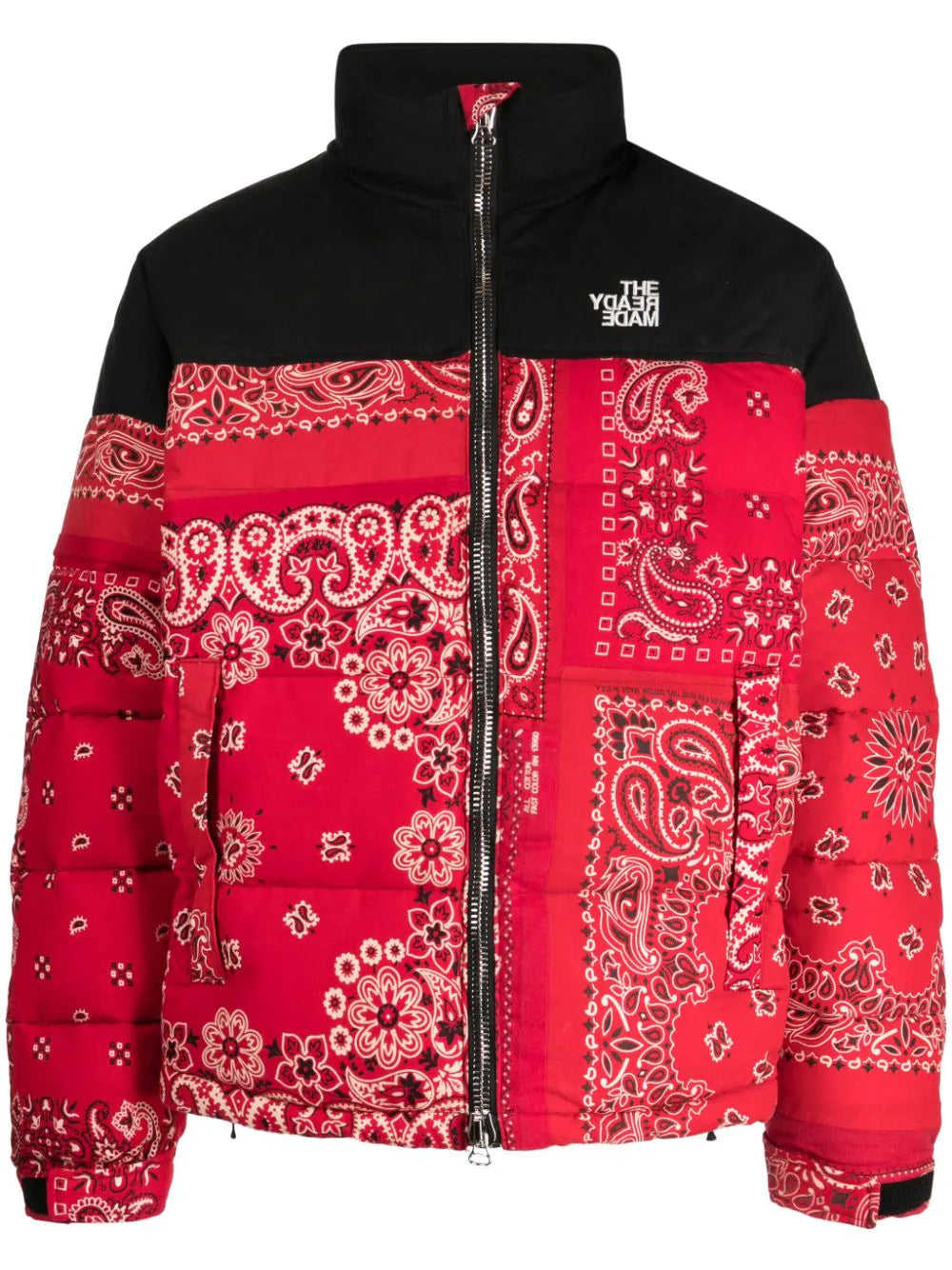 Bomber men jackets with ribbed cuffs for a classic 80s styleBandana-Print Padded Down Jacket Bomber men jackets with ribbed cuffs for a classic 80s styleBandana-Print Padded Down Jacket