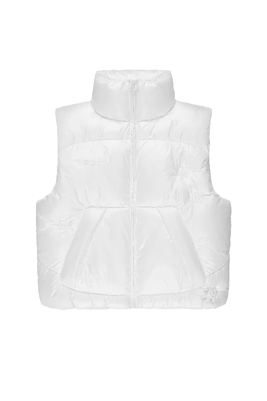 Corduroy men jackets in earthy tones for a rustic charmBULLET PUFFER VEST WHITE