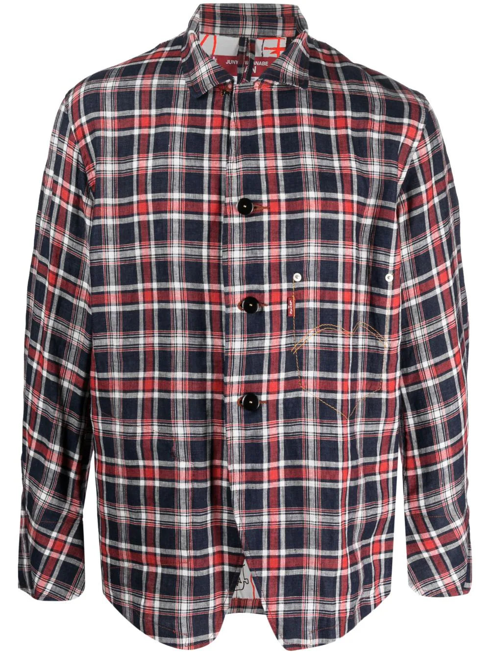 Stretch - fabric men jackets for unrestricted movement during workoutsCheck-Print Linen Shirt Jacket Stretch - fabric men jackets for unrestricted movement during workoutsCheck-Print Linen Shirt Jacket
